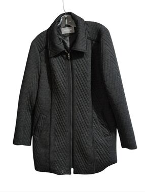 Johnston & Murphy Quilted Black Coat Women’s XL Zip Front Jacket Classic Outer